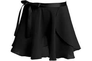 inhzoy Falda de Danza Ballet para Niña Falda Cruzada de Baile Latino Cinturón de Lazo Falda de Baile Patinaje Artístico Traje de Bailarina Dancewear