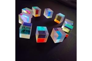 NOLOGO NO LOGO LSB-PRISMS, 10pcs 2X2X1.7cm Defective Cross Dichroic X-Cube Prism Optical Glass Square Prism RGB Combiner Splitter Party Home Decoration