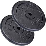 ScSPORTS Hantelscheiben 30kg: 2 x 15 kg Gussscheiben - Ideal zum Aufbau und zur Erweiterung des Trainings-Equipments