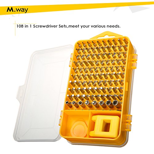 Mini-Schraubendreher-Set, M.Way 108-in-1 Set Präzisions-Werkzeug Schraubenzieher Torx Kreuzschlitz Reparatur-Satz Feinmechanik für PC Notebook Smartphone Handy und andere elektronische Produkte - 4