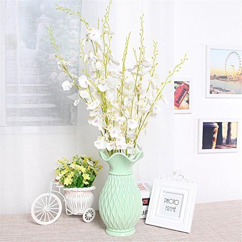 Simple Texture Art Ceramic Vase, Green, Large Size For Centerpieces Christmas Birthday Wedding Party Gift Desktop Home Decor
