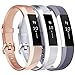 Produktbild Tobfit Armband für Fitbit Alta HR Armband, Alta Armband Verstellbar Weich Ersatz Armbänder für Fitbit Alta HR und Fitbit Alta (Keine Uhr) (3-Pack Rose Gold+Silber+Grau, Kleine)