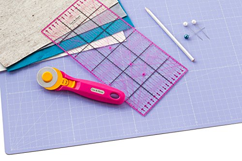 Selbstheilende Schneidematte A2 in Pink, Blau, Grün. Perfekt zum Nähen, Basteln und Patchworken. 60×45 beidseitig bedruckt. cm und inch Angabe - 5