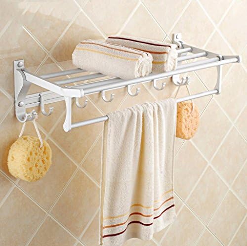 WTL Towel rack Bathroom Aluminum Bathroom Bathroom Towel Rack Towel Rack Pendant Bathroom Hardware Racks ( Size : 60cm )