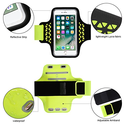 Haissky deporte running Brazalete Armband  a prueba de sudor brazalete para iPhone 7 6 6s 5 5s 5c Samsung Galaxy S5 S6 con ID tarjeta de Cr  dito Dinero Soporte  para 4 7 -5 2  tel  fono