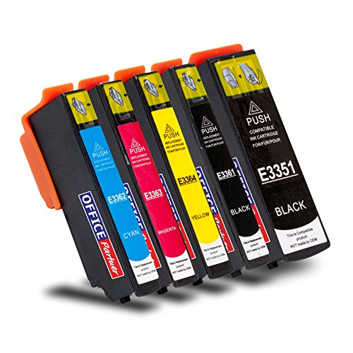 5er Multipack kompatible Druckerpatronen für Epson T3351 / T3361 / T3362 / T3363 / T3364 XL mit Chip - passend für Epson Expression Premium XP-530, XP-540, XP-630 Series, XP-635, XP-640, XP-645, XP-830, XP-900