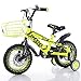 Produktbild Kinderfahrrader Yhz 2-9 Jahre alt Unisex 12/14/16/18 Zoll Kinderwagen Schüler Mountain Trike mit Trainingsrädern (Farbe : Gelb, größe : 14")
