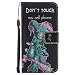 Produktbild Samsung Galaxy J5 2017 [EU Version] (5.2 Zoll) Hülle, Hozor Bunte Gemalt Muster Handyhülle Flipcase PU Lederhülle Wallet Cover mit Brieftasche Karte Slots Ständer Schutzhülle Handy Etui Ledertasche - Grüner Bär-Don't touch my cell phone