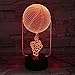 Produktbild Basketball 3D Optical Illusion Led Nachtlicht, 7-Farben Ändern Touch Tisch Schreibtisch Lampe Deko Lampe Mit Acryl Platte & Abs Base & Usb Ladegerät Für Geschenke