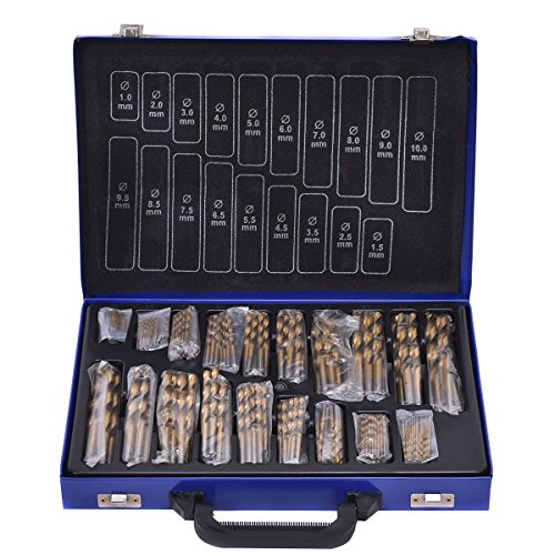 Spiralbohrer 230 tlg Bohrersatz Bohrerkoffer Stahl Metallbohrer Bohrer Set TITAN HSS TiN 1-10mm Sortiment Bohrerkassette - 3