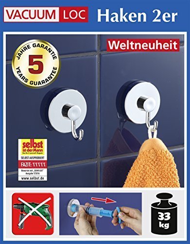 Price comparison product image Vacuum Loc Hand Towel Hooks Set of 2