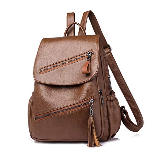Yoome Women Backpack Purse PU Sac à Dos Convertible en Cuir délavé pour Femme avec Pampille