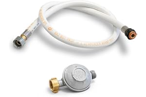 KEMPER - Kit détendeur gaz 28 mbar Butane + Tuyau flexible 1m Poêle à gaz Chauffage gaz Barbecue gaz