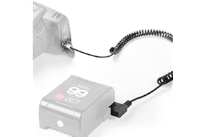 BMPCC 4K Cavo di Alimentazione CC a 2 Pin a D-Tap, Cavo di Ricarica da 40-100cm, Tensione di Uscita 12-20V per Moman99 NANOONE V-mount Batteria, Fotocamera e Luce Video Ricarica tramite V-lock Battery