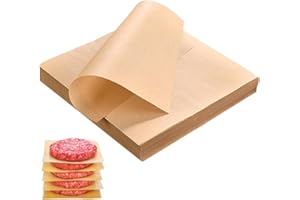 QOCUILC 100 feuilles d'emballages alimentaires. Papier ciré résistant à l'huile pour emballer des aliments, adapté à l'emballage de hamburgers, frites, sandwichs et autres aliments.