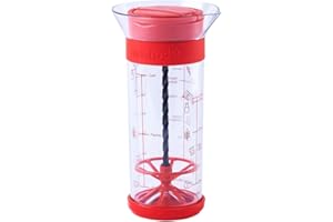 MASTRAD - Twist'n'Mix - Mélangeur Réalisez des Pâtes Liquides (Crêpes, Gaufres, Pancakes) Sans Aucun Autre Matériel - Méthode Garantie sans Grumeaux - Utilisation Facile - 700 ml - Rouge - F38610