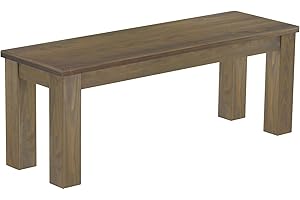 B.R.A.S.I.L.-Möbel Brasilmöbel Sitzbank 120 cm Rio Classico Graphitgrau Massivholz aus Pinie, Verschiedene Größen & Farben, ideal für Esszimmer & Küche