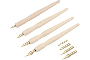 SIPLIV penna manga professionale in legno con penna a sfera set 4 pennini manga cartoon kit disegno a fumetti - 4 pz