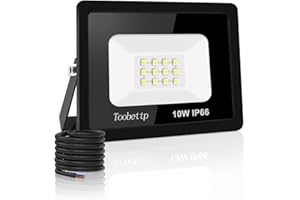 Foco LED Exterior 10W, toobettp 1000LM Focos Led 6500K Blanco Cálido, IP66 Impermeable Aplique Pared para Garaje Jardín Patio Parque