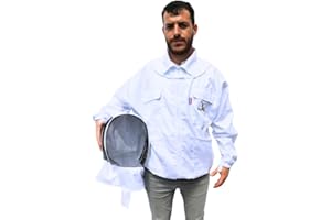 Best Bee vareuse Apiculteur en Tissu Épais et Coton de haute qualité, avec Fermeture Éclair robuste, Capuche Amovible, Poches Pour Outils - Veste Apiculture anti guêpes & abeilles L