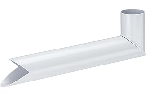 INEFA Wasserspeier Fallrohr, PVC DN50 / 50mm Weiß Übergangsstück Regenrohr, Dachrinnenzubehör, einfache Steckmontage, Made in Germany