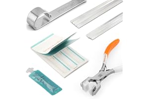 ImpressArt,Kit esencial de pulsera para hacer pulseras en blanco con estampado de metal, incluye barra de flexión de pulsera, muestra de esmalte, guías de pulsera y 8 pulseras en blanco