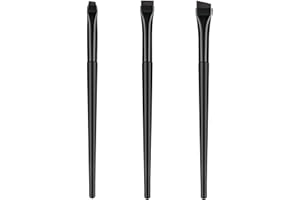 OMBRISA Pennello per Eyeliner, Pennello per Sopracciglia Ultra Sottile ad Angolo Piatto Smussato, Fibre Morbide Setole Sintetiche Strumento per il Trucco Degli Occhi per Donne Ragazze, 3 Pezzi
