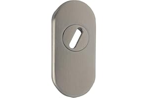 FELGNER Rosace de protection 11 mm | pour cylindre profilé avec couverture de cylindre | garniture de porte ovale, rosace de clé en acier inoxydable mat | protection de cylindre contre l'extraction
