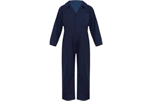 TiaoBug Mameluco Niños Mono Casual De Manga Larga De Color Sólido Con Cremallera Y Solapa Traje De Vuelo 6-16 Años