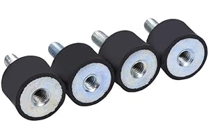 SAMFOX Rubber Mounts - 4 Pcs M6 Anti-Vibration Isolator Rubber Mounts Shock Absorber Anti Vibration Silent Block Bobbins (VD20*15 M6*18)