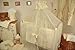 Stunning Baby Canopy / Mosquito Net for Cot + Fitting / Holder - Cream Hearts