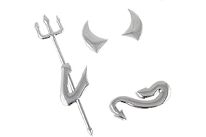 Jevina 3D Chrom Silber Auto Aufkleber Devil Emblem, (019953)