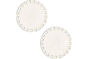 hifrom 2 Stück Korbboden zum Häkeln Naturholzkorbboden, Kreis Blank Crochet Basket Holzbasis Selfmade Korbboden Rund Formen Crochet Basket für DIY Basket Craft Making Home Decoration