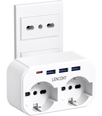 Multipresa Da Incasso Per Scatola 503 – 2 Schuko Universali + 2 Bipasso Italiane, 140x80x23mm, Bianco Opaco