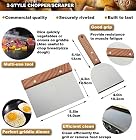 ROMANTICIST 8Pcs Grillspachtel Plancha Kit Edelstahl Grillbesteck – Schwerer Edelstahl Profi Grill-Spachtel – Bild 4
