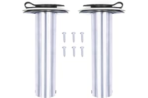 ZONADAH 2 soportes para cañas de pescar de acero inoxidable 316, grado marino, 90 grados