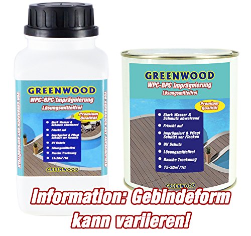 Greenwood – Premium WPC Pflege & Schutz Imprägnierung – Anthrazit – Grau 750ml #3L – Lösungsmittelfrei – Keine Ausdünstungen – Haustierfreundlich – Schadstofffrei - 3