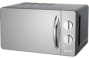 Grunkel - Micro-ondes de 20 L avec finition miroir et 6 niveaux de puissance 700 W - MW-20ESP - Fonction dégivrage et minuterie jusqu'à 30 minutes - 700 W - Miroir noir