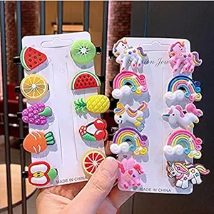 Bajirao enterprises 20 Fruits Rainbow Unicorn Hair Clips Set Baby Hairpin For Kids Girls Toddler Barrettes Hair Accessories
