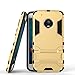 Produktbild SsHhUu Moto G5 Plus Hülle, Stoßsichere Dual Layer Hybrid Tasche Schutzhülle mit Ständer für Moto G5 Plus 2017 (5.2") Gold