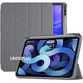 UnDePlus iPad Air 11in&ccedil; M4/M3/M2 2026-2024 ile uyumlu Kılıf Kalem B&ouml;lmeli Trifolding Case Koyu Gri