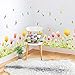 Produktbild WUDHF Fußleiste Pflanze Blume Schmetterling Wandaufkleber Steuern Dekor Wohnzimmer Küche PVC Wandtattoos DIY Wandbild Kunst Hause Decoration137 * 43 cm