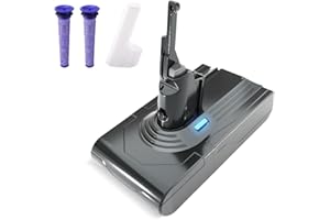 Batteria di Ricambio per Dyson V8 SV10,Batteria Li-ION compatibile con Dyson V8 Absolute,Fluffy,Animal SV10, STANEW Batteria di ricambio per Dyson con 2 filtri [Li-ION 21.6v 4500mAh]