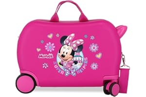 Joumma Disney Minnie Helpers Maleta Cabina, Maleta Infantil, Fabricada en ABS, un Material Resistente, Cuatro Ruedas Dobles de Giro multidireccional, Cierre de combinación Lateral