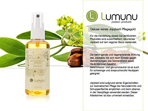 Deluxe reines Jojobaöl (100ml) Lumunu Pflegegold, 100% natürliches Jojobaöl - 4