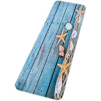 A.Monamour Badematten Badteppiche Badvorleger Retro Blauen Holzfußboden