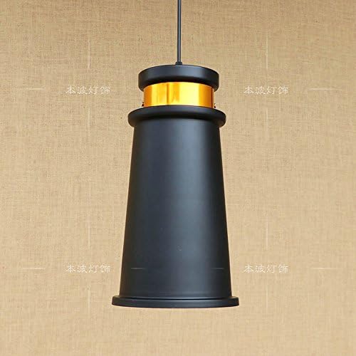 XSPWXN Vintage Pendant Lights Wrought Metal Single Head Black Chandelier Industrial Barn Ceiling Lights E27 Ceiling Pendant Lamp with Metal Lamp Shade Mounted Fixture ( Size : Diameter 20cm )