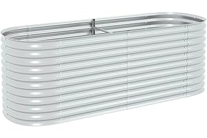 ‎VIDAXL vidaXL Hochbeet Stahl Silbern 240x80x81 cm Gemüsebeet Pflanzbeet Pflanzkasten