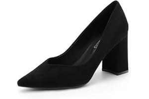 DREAM PAIRS Damen Pumps mit hohem Blockabsatz, Party-Schuhe, elegant, zum Hineinschlüpfen