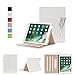 Produktbild ISIN Tablet Fall Serie Apple iPad 9.7 2017,iPad Air 1 und iPad Air 2 Tablet-Modell Premium PU-Leder Schutzhülle Taschen mit Handschlaufe, Mehrere View Engel und Dokument-Tasche (Weiß)
